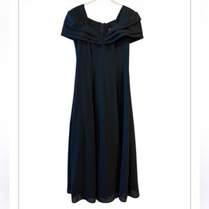 Vintage ON ON Los Angeles NY Black A line Pleated 90”s CBK Stunning Dress Jr 7